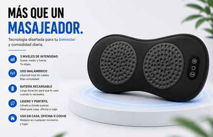 Masajeador de espalda eléctrico con tracción térmica y amasamiento lumbar 