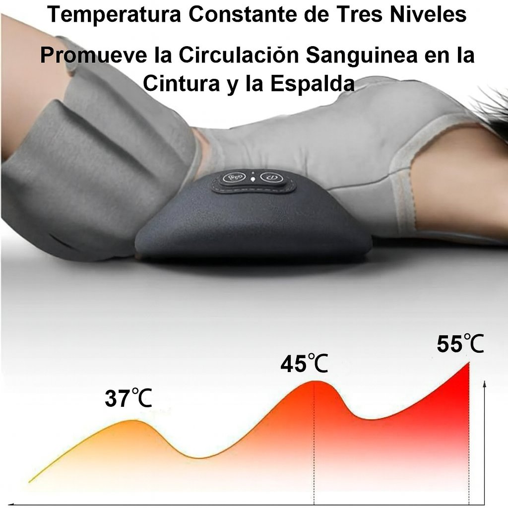 Masajeador de espalda eléctrico con tracción térmica y amasamiento lumbar 