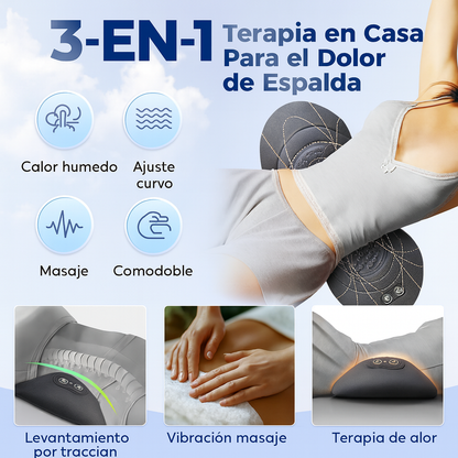 Masajeador de espalda eléctrico con tracción térmica y amasamiento lumbar 
